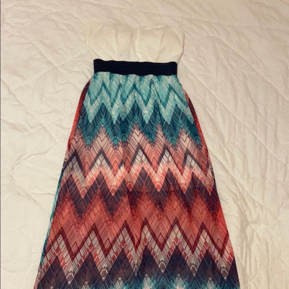chevron print maxi dress